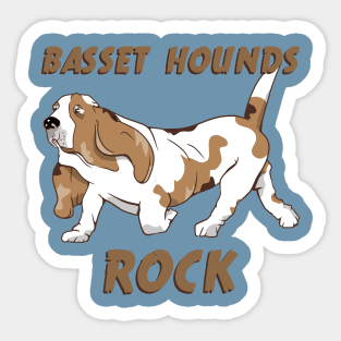 BASSET HOUNDS ROCK Sticker